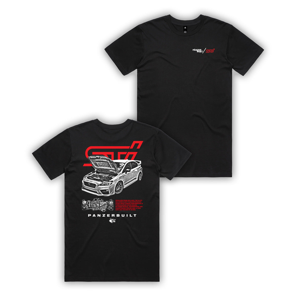 VA STi x PanzerBuilt Tee- Black